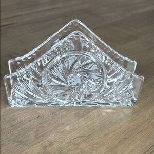 Clear Glass Napkin/Letter Holder